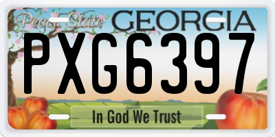 GA license plate PXG6397