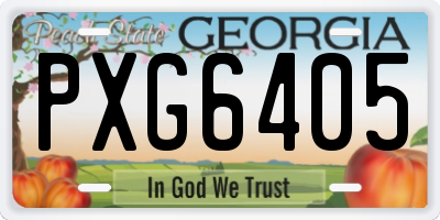 GA license plate PXG6405