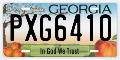 GA license plate PXG6410