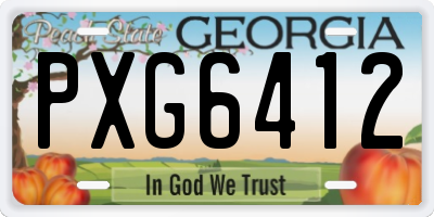 GA license plate PXG6412