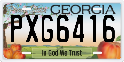GA license plate PXG6416