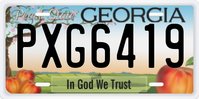 GA license plate PXG6419