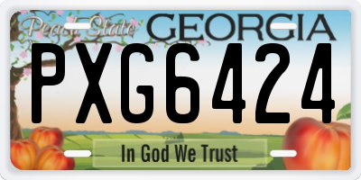 GA license plate PXG6424