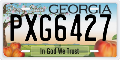 GA license plate PXG6427