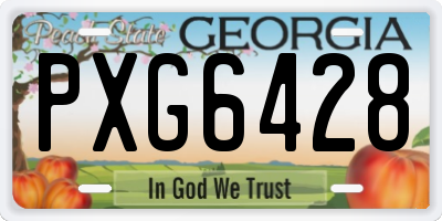 GA license plate PXG6428