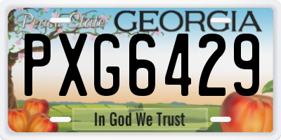 GA license plate PXG6429