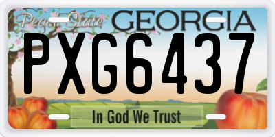 GA license plate PXG6437