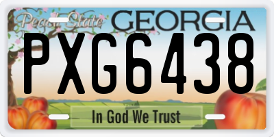 GA license plate PXG6438