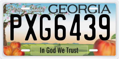 GA license plate PXG6439