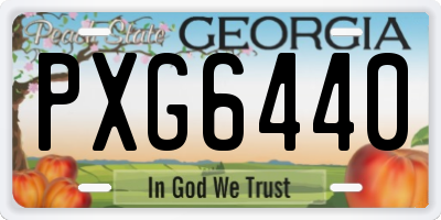 GA license plate PXG6440