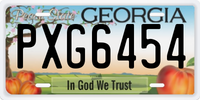 GA license plate PXG6454