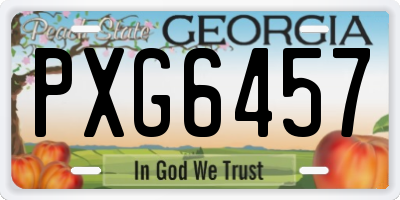 GA license plate PXG6457