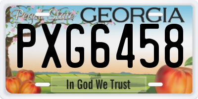 GA license plate PXG6458