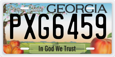 GA license plate PXG6459