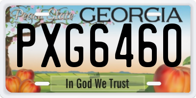 GA license plate PXG6460