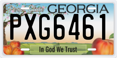 GA license plate PXG6461