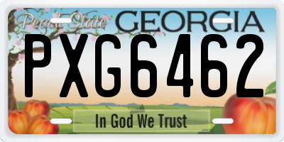 GA license plate PXG6462