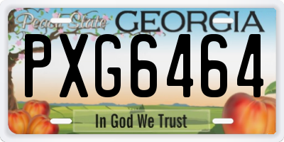 GA license plate PXG6464