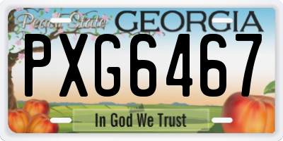 GA license plate PXG6467