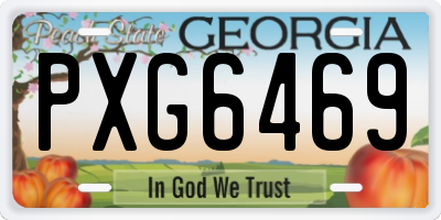 GA license plate PXG6469