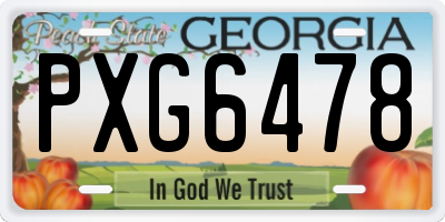 GA license plate PXG6478