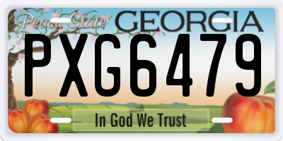 GA license plate PXG6479