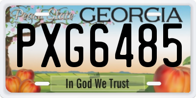 GA license plate PXG6485