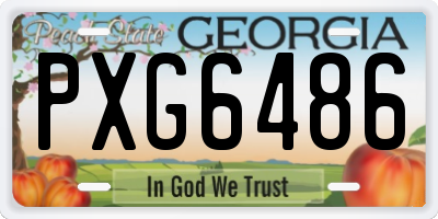 GA license plate PXG6486