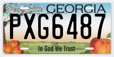 GA license plate PXG6487