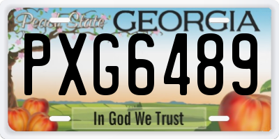 GA license plate PXG6489
