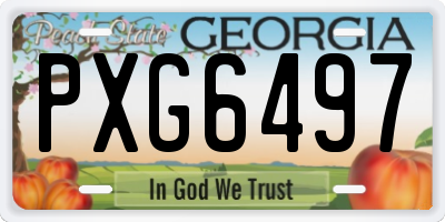 GA license plate PXG6497