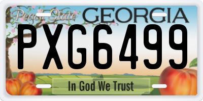 GA license plate PXG6499