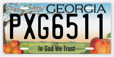 GA license plate PXG6511