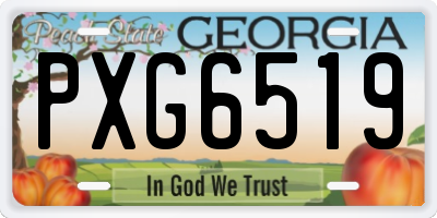 GA license plate PXG6519