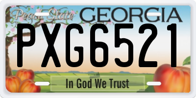 GA license plate PXG6521