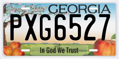 GA license plate PXG6527