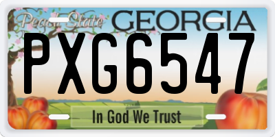 GA license plate PXG6547