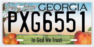 GA license plate PXG6551