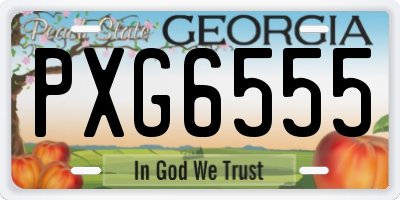 GA license plate PXG6555