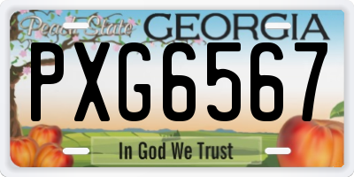 GA license plate PXG6567