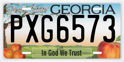 GA license plate PXG6573
