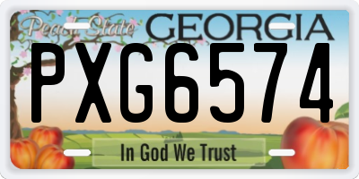 GA license plate PXG6574