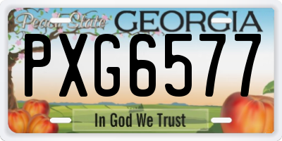 GA license plate PXG6577