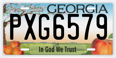 GA license plate PXG6579
