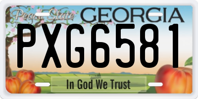 GA license plate PXG6581