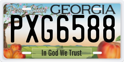 GA license plate PXG6588