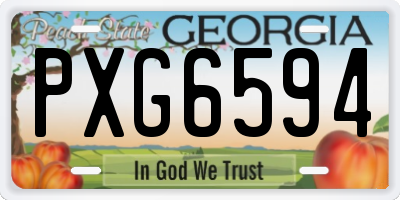 GA license plate PXG6594