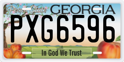 GA license plate PXG6596