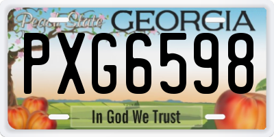 GA license plate PXG6598