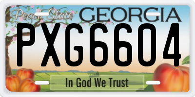 GA license plate PXG6604
